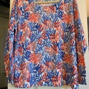 Talbots - coral lightweight sweater